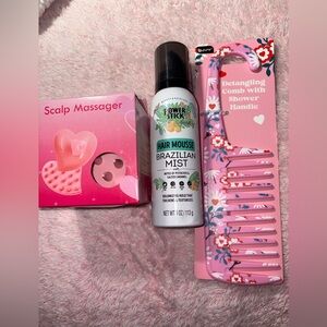 Brazilian Mist Hair Mousse with Pink Detangling Comb